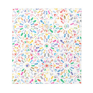 Farbiges Blumenmuster Notizblock