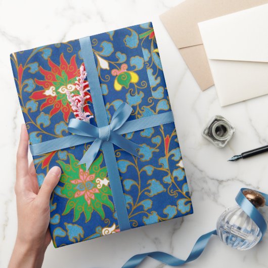 Farbiges Blumenmuster Papier Geschenkpapier (Schenken)