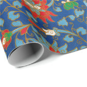 Farbiges Blumenmuster Papier Geschenkpapier (Rolleneckpunkt)