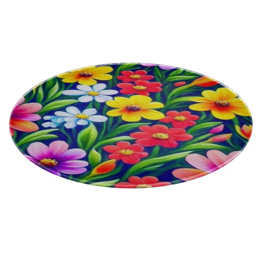 Farbiges Blumenmuster Schneidebrett (Ecke)