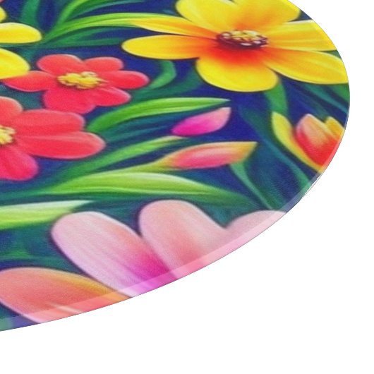 Farbiges Blumenmuster Schneidebrett (Ecke)