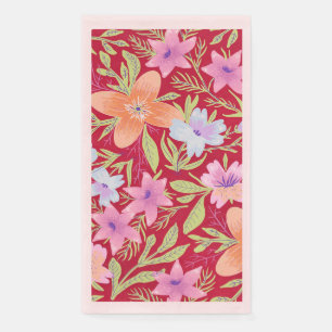 Farbiges Blumenmuster Serviette