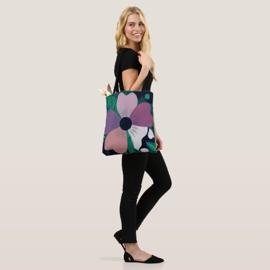 Farbiges Blumenmuster-Shopping-Tasche – Cute Moder Tasche (Am Model)