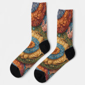 Farbiges Blumenmuster Socken (Linkes Detail)