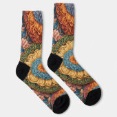 Farbiges Blumenmuster Socken (Rechts)