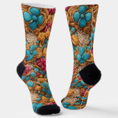 Farbiges Blumenmuster Socken (Gewinkelt)