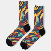 Farbiges Blumenmuster Socken (Linkes Detail)
