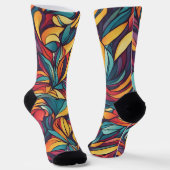 Farbiges Blumenmuster Socken (Gewinkelt)