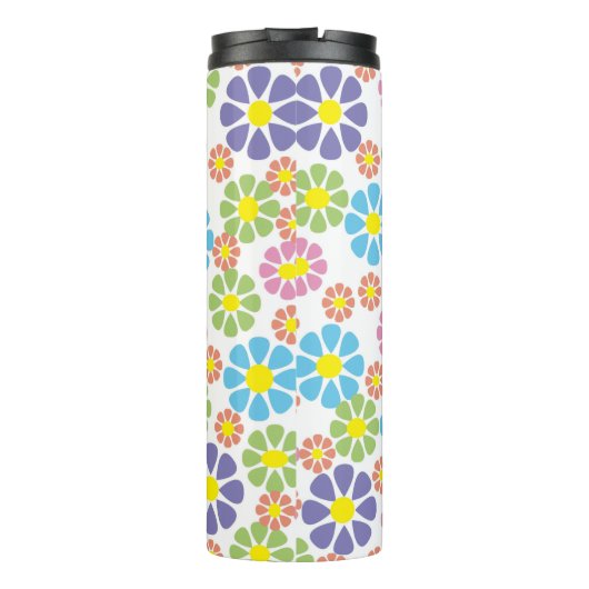 Farbiges Blumenmuster Thermosbecher (Rückseite)