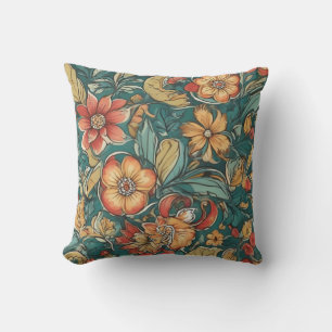 Farbiges Blumenmuster Wilde Blume Kissen
