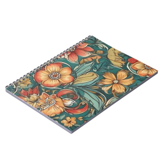 Farbiges Blumenmuster | Wilde Blume Notizblock (Linke Seite)