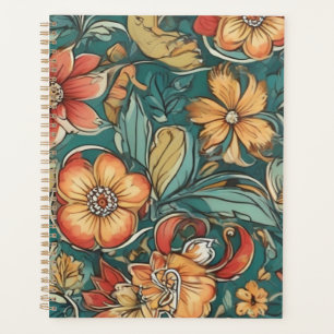 Farbiges Blumenmuster Wilde Blume Planer