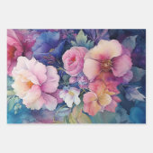 Farbiges Blumenpapier Geschenkpapier Set (Vorderseite 3)