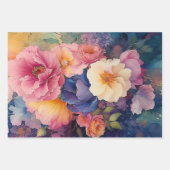 Farbiges Blumenpapier Geschenkpapier Set (Vorderseite 2)