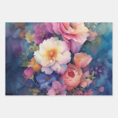 Farbiges Blumenpapier Geschenkpapier Set (Vorderseite)