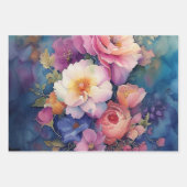 Farbiges Blumenpapier Geschenkpapier Set (Vorderseite 3)