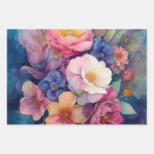 Farbiges Blumenpapier Geschenkpapier Set (Vorderseite 2)