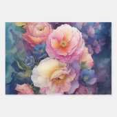Farbiges Blumenpapier Geschenkpapier Set (Vorderseite)