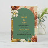 Farbiges Blumenportrait Einladung (Stehend Vorderseite)