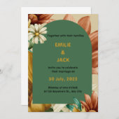 Farbiges Blumenportrait Einladung (Vorne/Hinten)