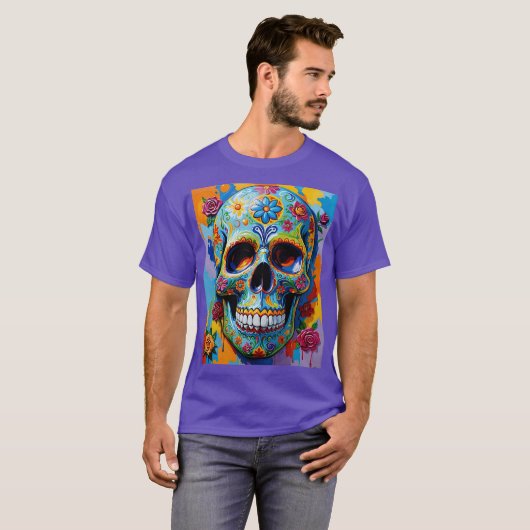 Farbiges Blumenzuckerl Shirt (Vorne ganz)