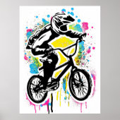 Farbiges Bmx Poster - Bmx Bike Bicycle - Graffiti (Vorne)