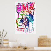 Farbiges Bmx Poster - Bmx Bike Bicycle - Urban (Küche)