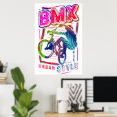 Farbiges Bmx Poster - Bmx Bike Bicycle - Urban (Heimbüro)