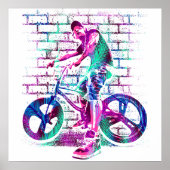 Farbiges Bmx Poster - Bmx Bike Bicycle - Urban (Vorne)