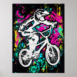 Farbiges Bmx Poster - Bmx Bike - Bmx Bicycle