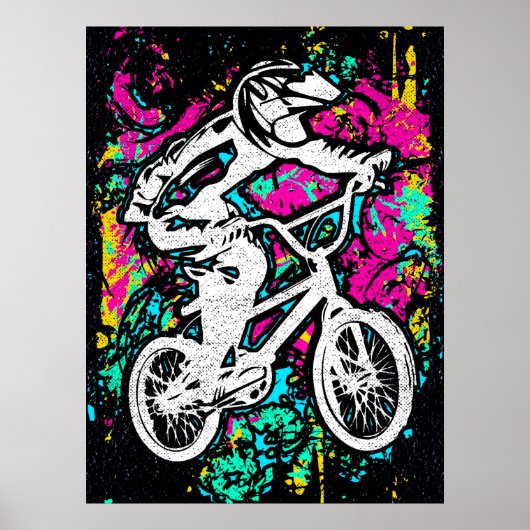 Farbiges Bmx Poster - Bmx Bike - Bmx Bicycle (Vorne)