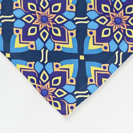 Farbiges Boho Geometrie-Muster Fleecedecke (Ecke)