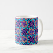 Farbiges Boho Geometrie-Muster Kaffeetasse (VorderseiteRechts)