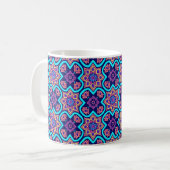 Farbiges Boho Geometrie-Muster Kaffeetasse (Vorderseite Links)