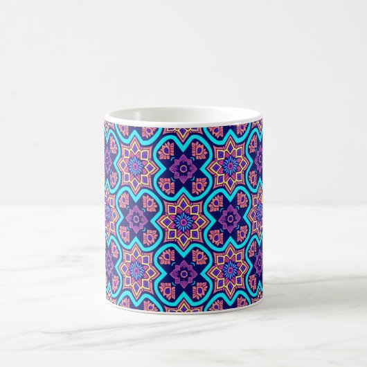 Farbiges Boho Geometrie-Muster Kaffeetasse (Mittel)