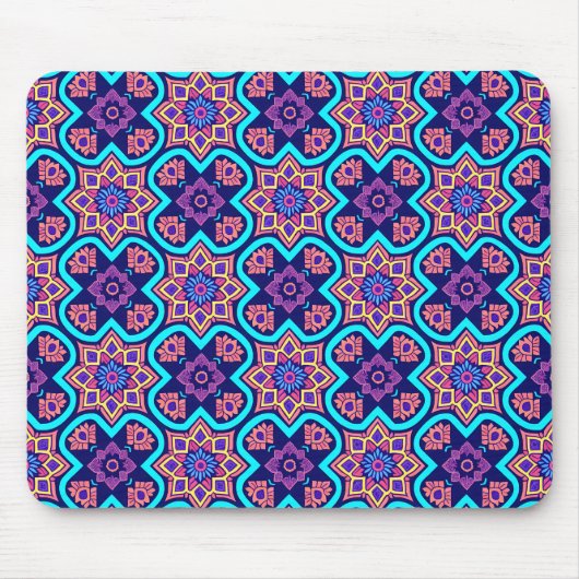 Farbiges Boho Geometrie-Muster Mousepad (Vorne)