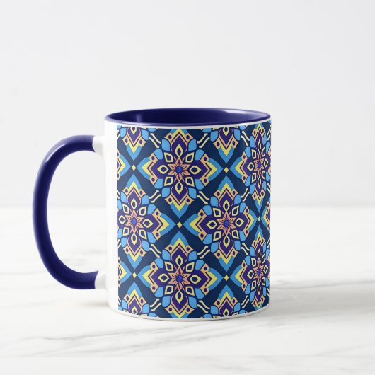 Farbiges Boho Geometrie-Muster Tasse (Links)