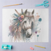 Farbiges Boho Horse Tissue Paper Seidenpapier (Basteln)