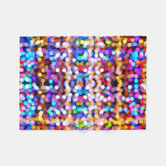 Farbiges Bokeh-Zirkel-Muster Fleecedecke (Vorderseite (Horizontal))