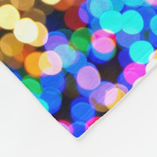 Farbiges Bokeh-Zirkel-Muster Fleecedecke (Ecke)