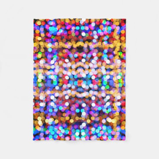 Farbiges Bokeh-Zirkel-Muster Fleecedecke (Vorderseite)