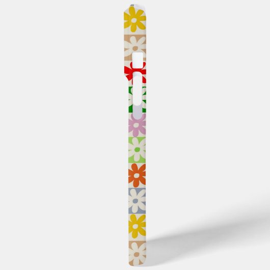 Farbiges, Bold Checkered Blume Y2K-Muster Case-Mate iPhone Hülle (Rückseite / Links)