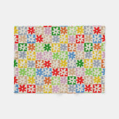 Farbiges, Bold Checkered Blume Y2K-Muster Fleecedecke (Vorderseite (Horizontal))