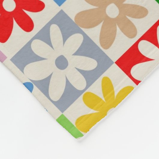 Farbiges, Bold Checkered Blume Y2K-Muster Fleecedecke (Ecke)