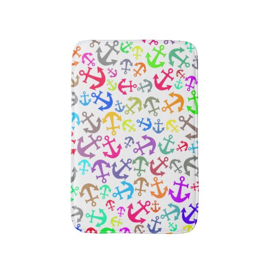 Farbiges Bootanchor-Muster Badematte (Vorderseite Vertikal)