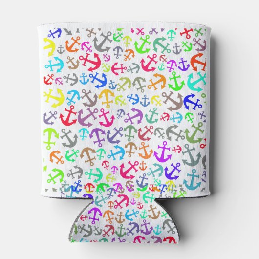 Farbiges Bootanchor-Muster Dosenkühler (Rückseite)