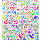 Farbiges Bootanchor-Muster Duschvorhang (Vorderseite)