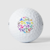 Farbiges Bootanchor-Muster Golfball (Vorderseite)