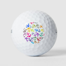 Farbiges Bootanchor-Muster Golfball