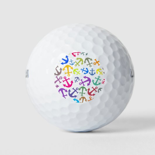 Farbiges Bootanchor-Muster Golfball (Vorderseite)
